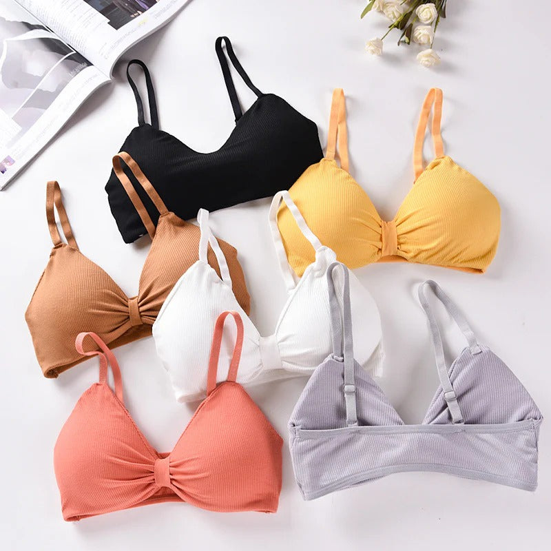 V Cup Light Padded Korean Style Women’s Cotton Seamless