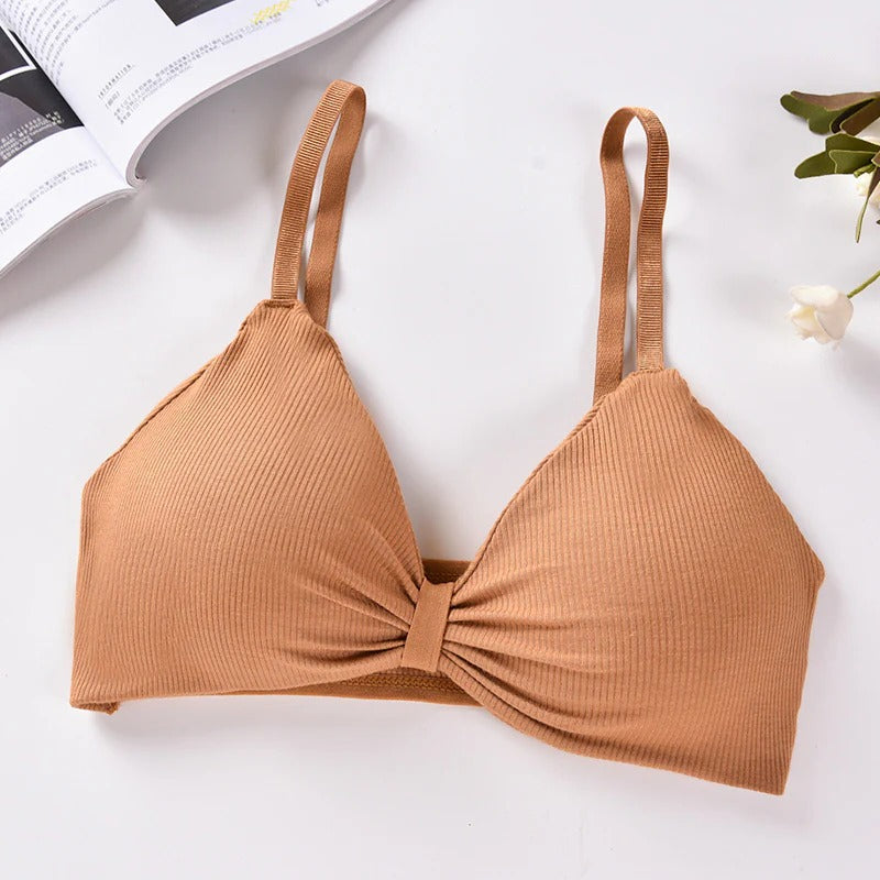 V Cup Light Padded Korean Style Women’s Cotton Seamless