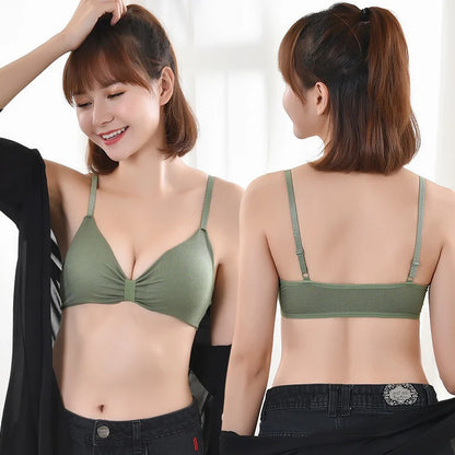 V Cup Light Padded Korean Style Women’s Cotton Seamless