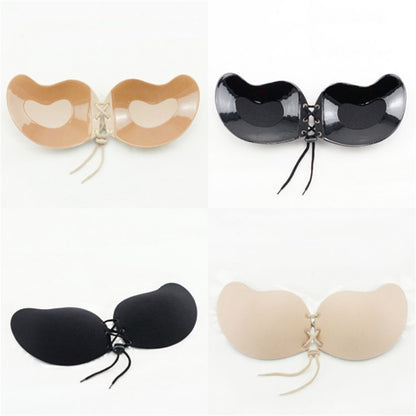 Front Lacing Strapless Silicone Push Up Bra