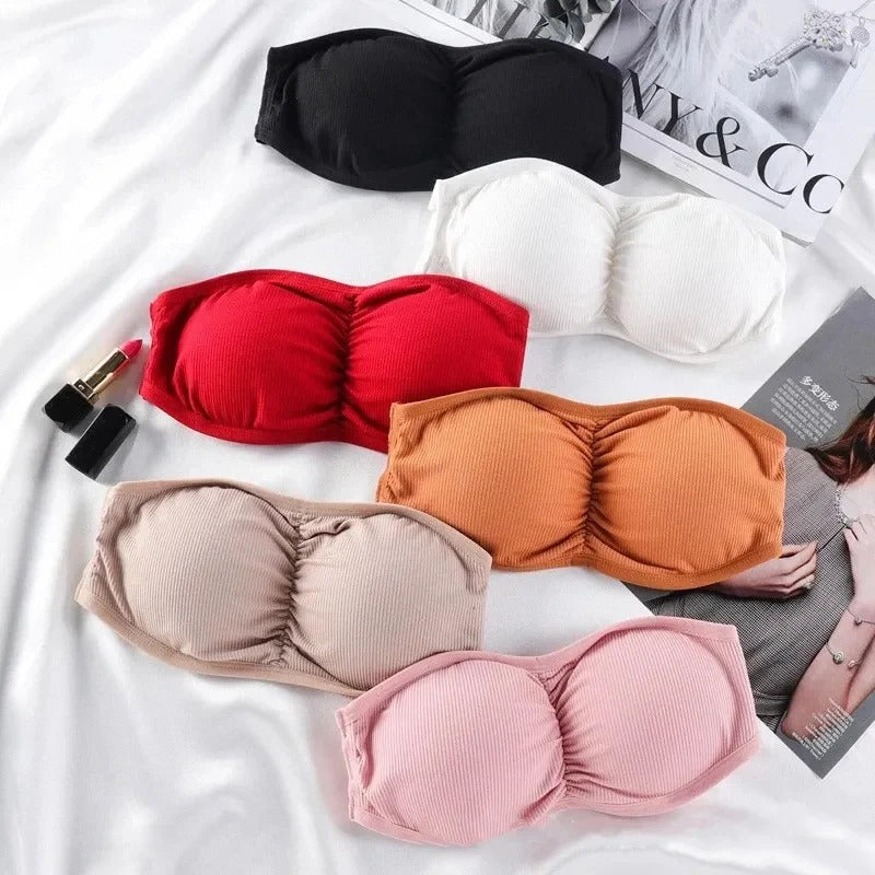 Soft And Comfortable High-Quality Padded Push-Up Strapless Tube Bralette