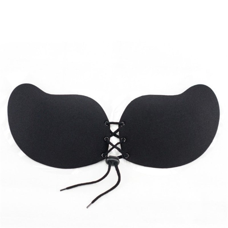 Front Lacing Strapless Silicone Push Up Bra