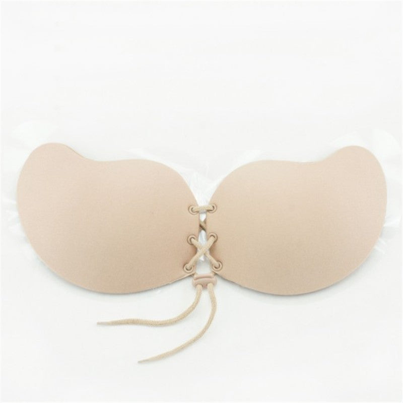 Front Lacing Strapless Silicone Push Up Bra