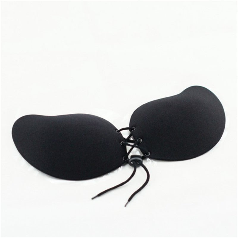 Front Lacing Strapless Silicone Push Up Bra