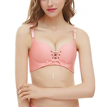 Seamless LB Bra Gather Adjustable Super Push Up Bra