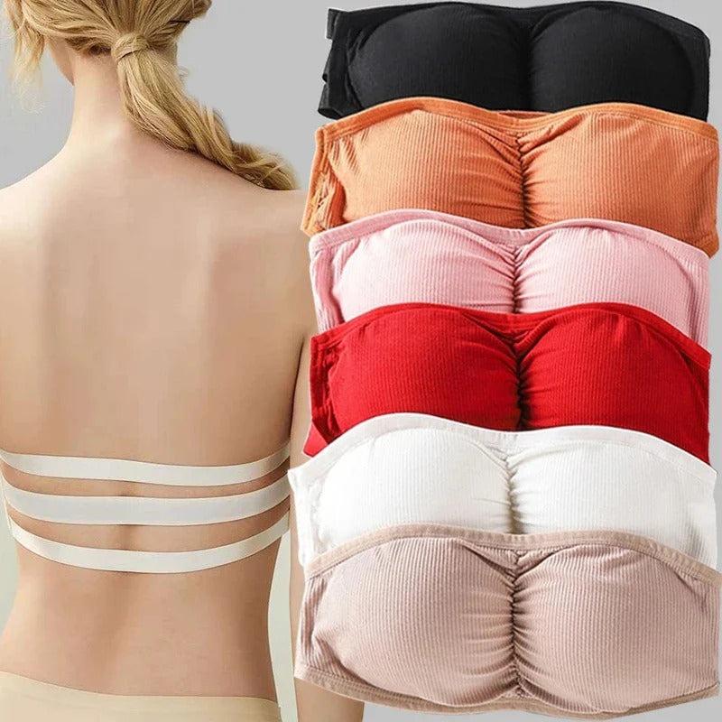 Soft And Comfortable High-Quality Padded Push-Up Strapless Tube Bralette