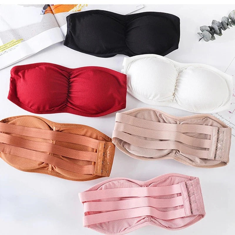 Soft And Comfortable High-Quality Padded Push-Up Strapless Tube Bralette